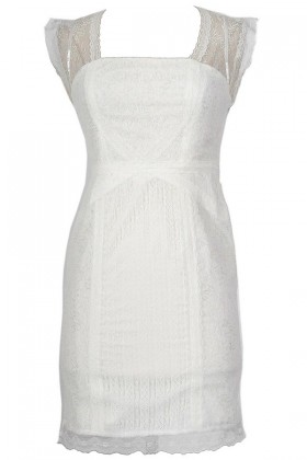 White Lace Designer Sheath Dress